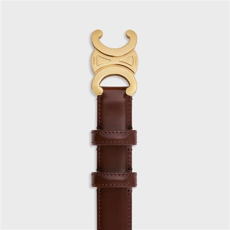 celine triomphe chestnut|Celine haul, sizing & unboxing Medium Triomphe belt in chestnut .